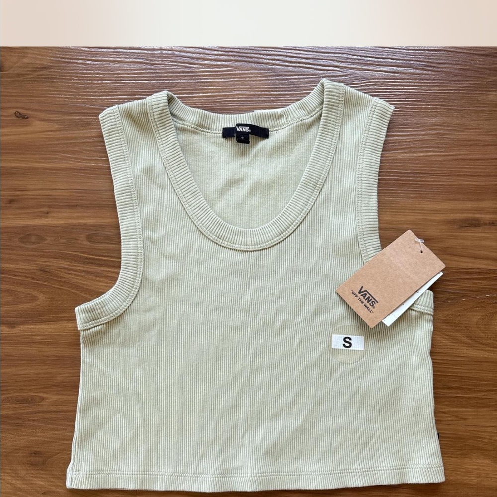 Vans Women's Ribbed Crop Top - Light Green